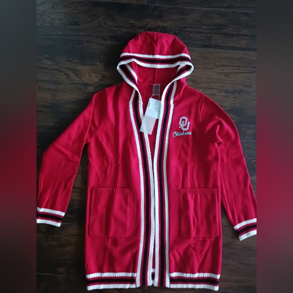 Women's Red Oklahoma University(OU) Cardigan